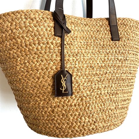 straw ysl beach bag|saint laurent straw bag.